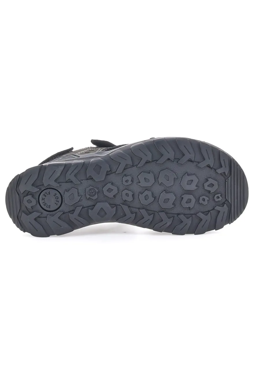 Sandali Grigi In Vera Pelle con Strappo in Velcro Fly Dynamic FD11