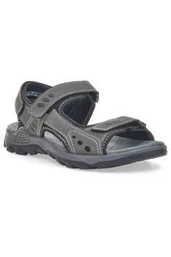 Sandali Grigi In Vera Pelle con Strappo in Velcro Fly Dynamic FD11