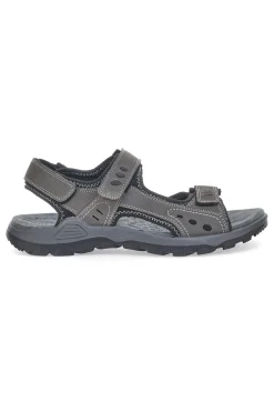 Sandali Grigi In Vera Pelle con Strappo in Velcro Fly Dynamic FD11
