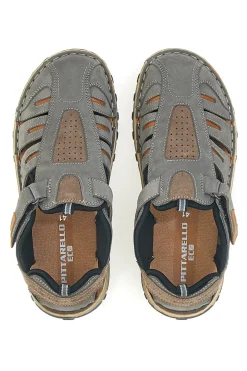 Sandali Grigi in Vera Pelle Pittarello Eco 3004