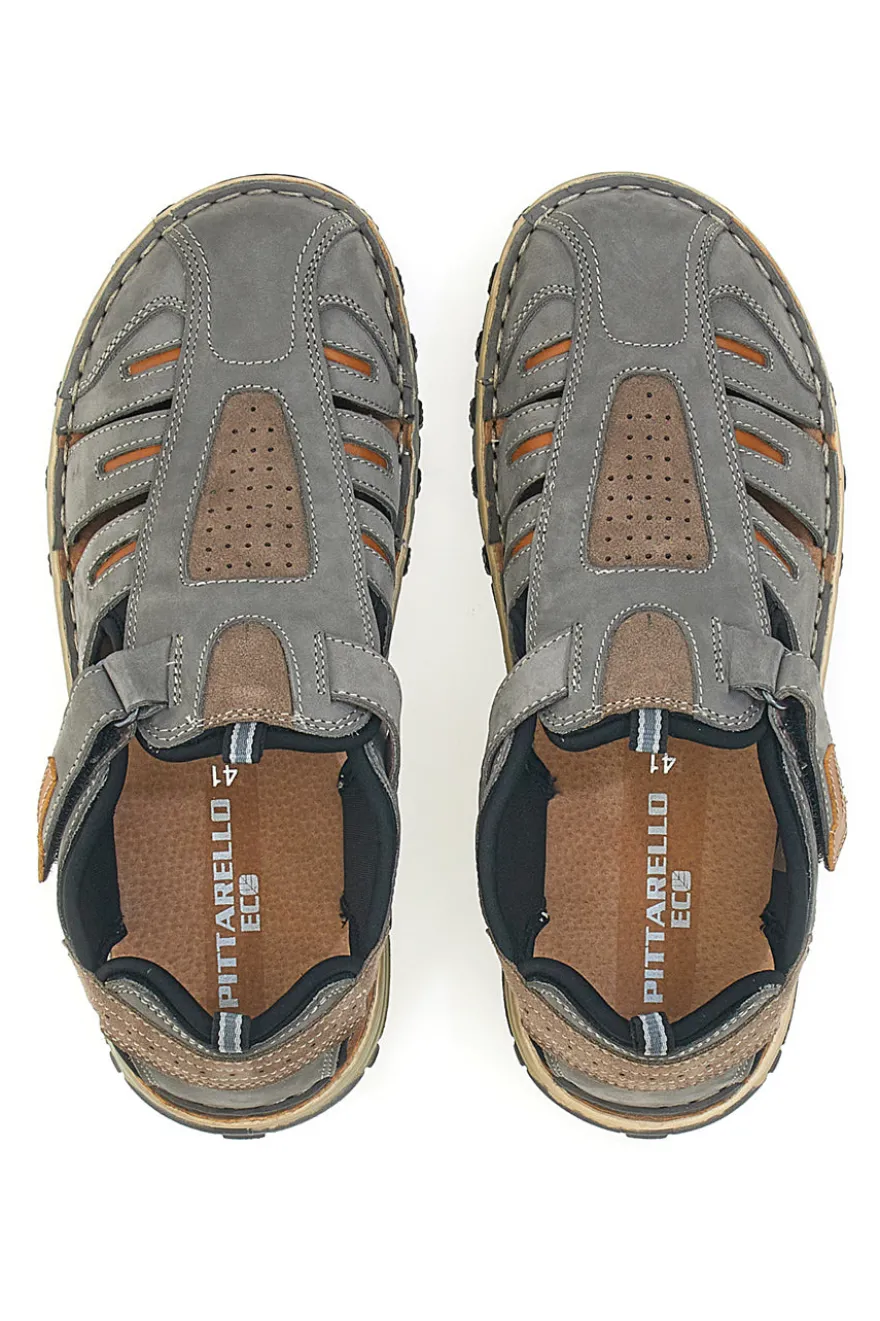 Sandali Grigi in Vera Pelle Pittarello Eco 3004