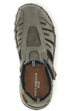 Sandali grigi in vera pelle traforata Pittarello eco 2613004