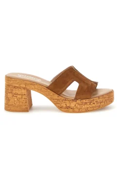 Sandali in pelle marrone con tacco largo e plateau Pittarello 324518379