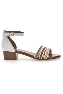 Sandali in Vera Pelle Bianchi-Marroni Pittarello Look 243130