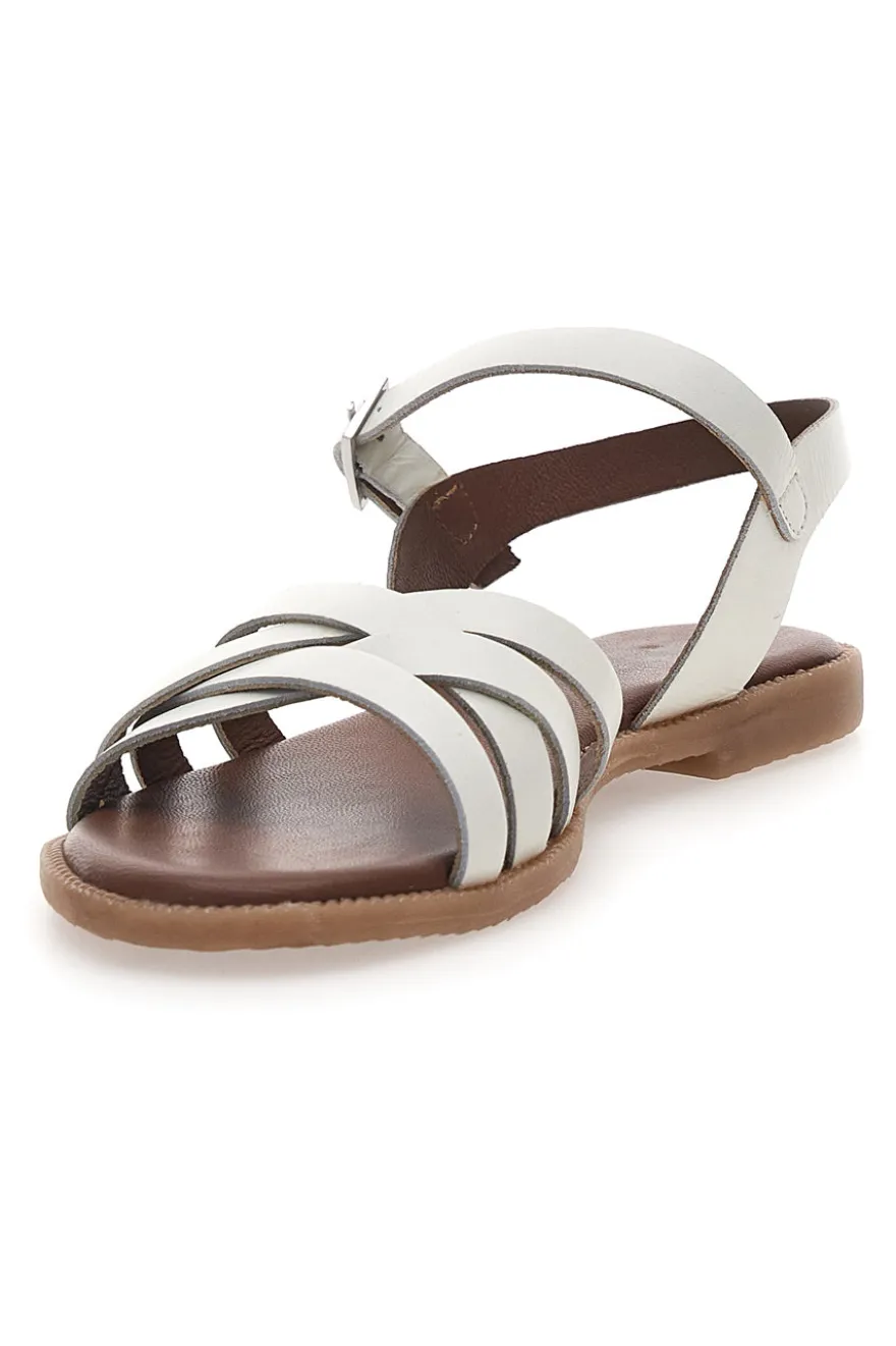 Sandali in vera pelle intrecciati con cinturino alla caviglia Pittarello Sun DS02