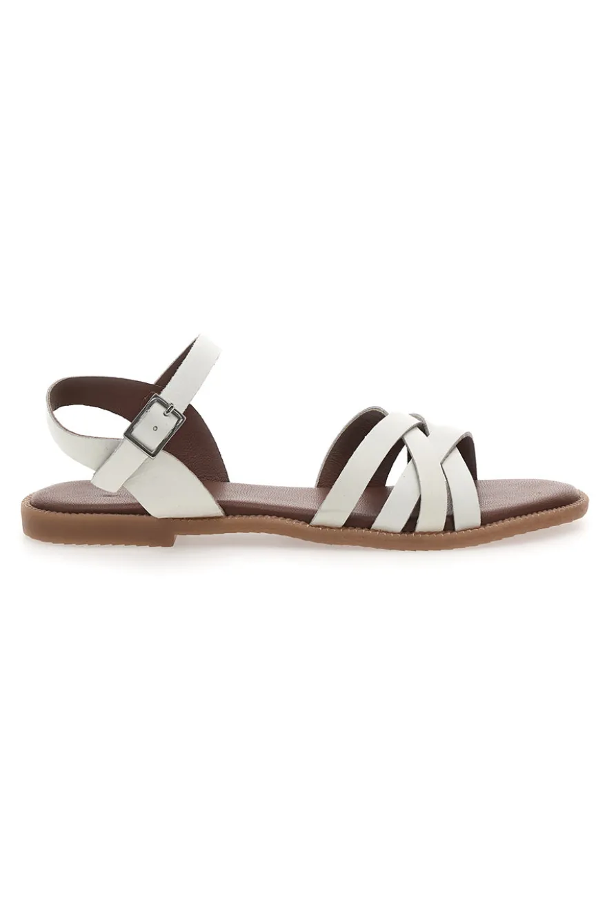 Sandali in vera pelle intrecciati con cinturino alla caviglia Pittarello Sun DS02