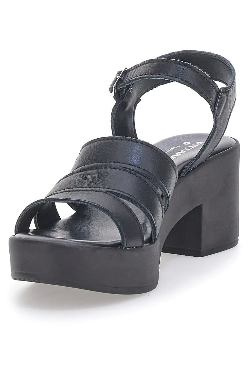 Sandali in vera pelle neri PITT.LOVE 800071082