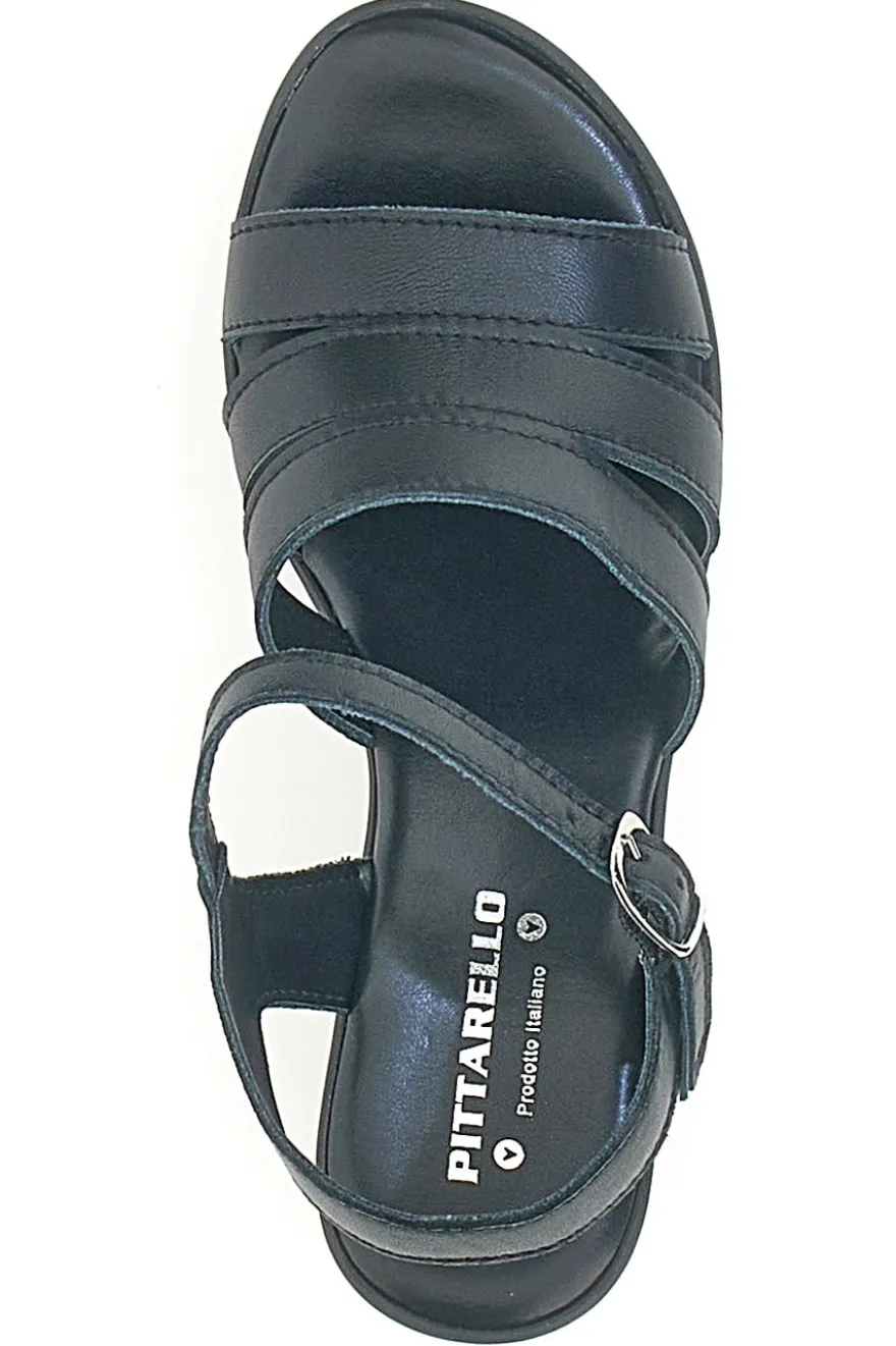 Sandali in vera pelle neri PITT.LOVE 800071082