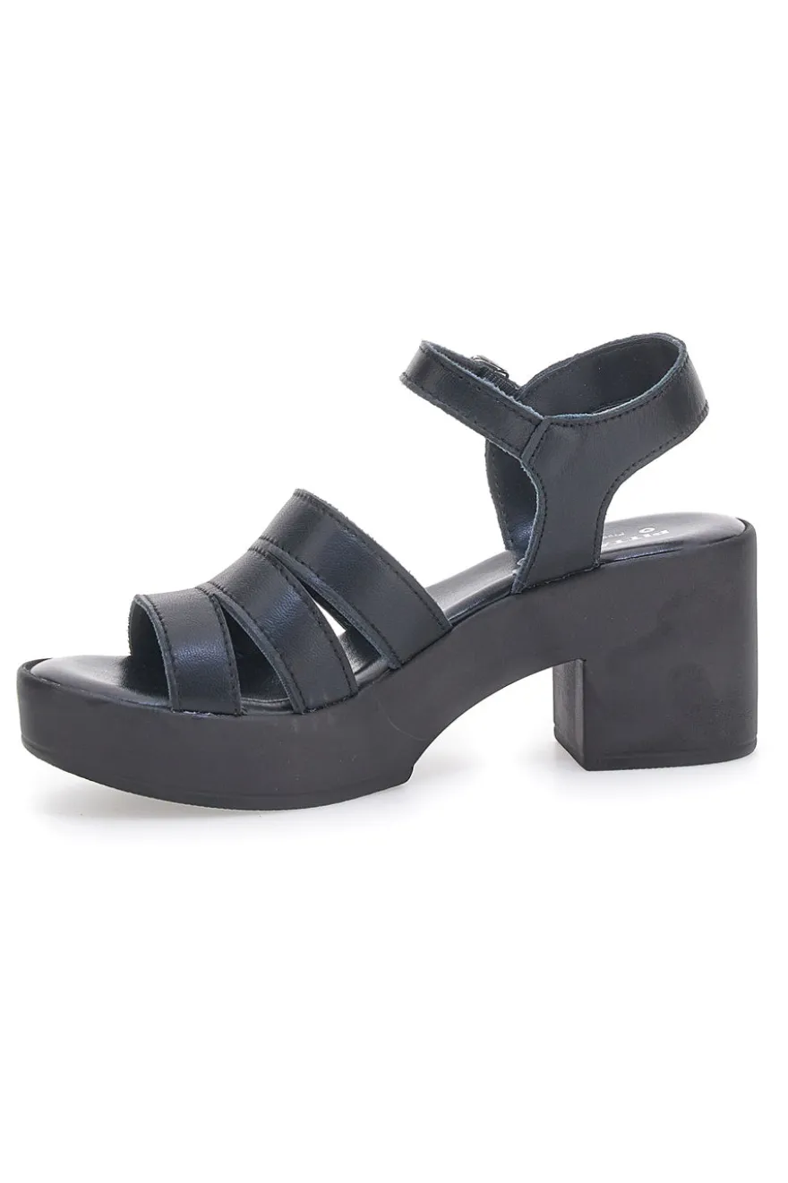 Sandali in vera pelle neri PITT.LOVE 800071082