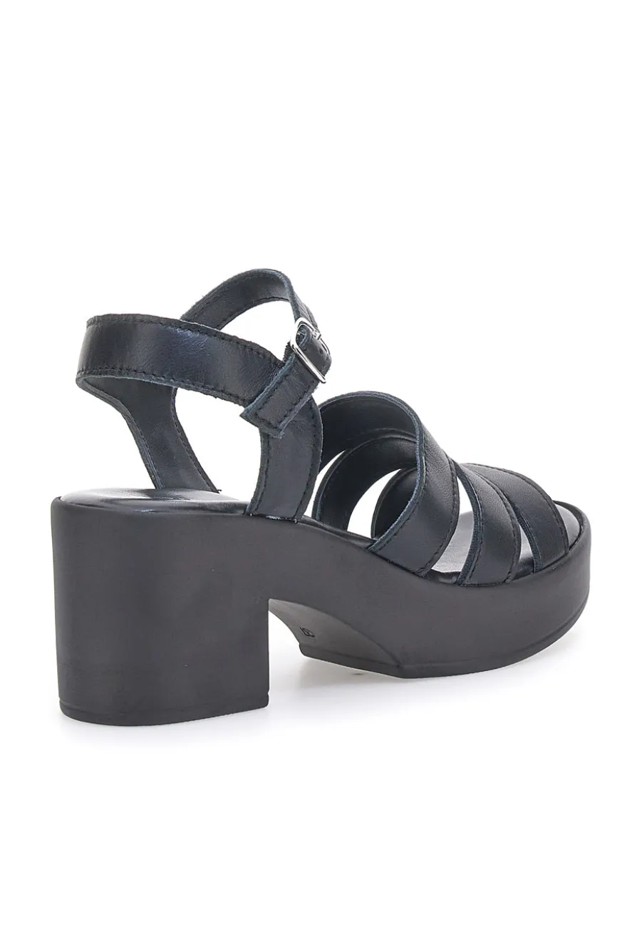 Sandali in vera pelle neri PITT.LOVE 800071082