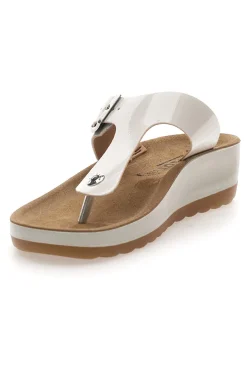 Sandali infradito bianchi con plantare comfort Fly Flot 42H593C