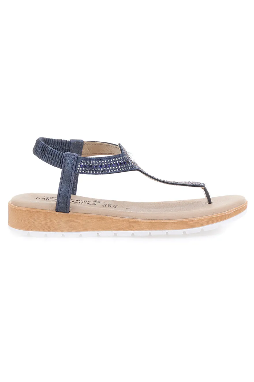 Sandali infradito blu con strass MIO TEMPO LR253421