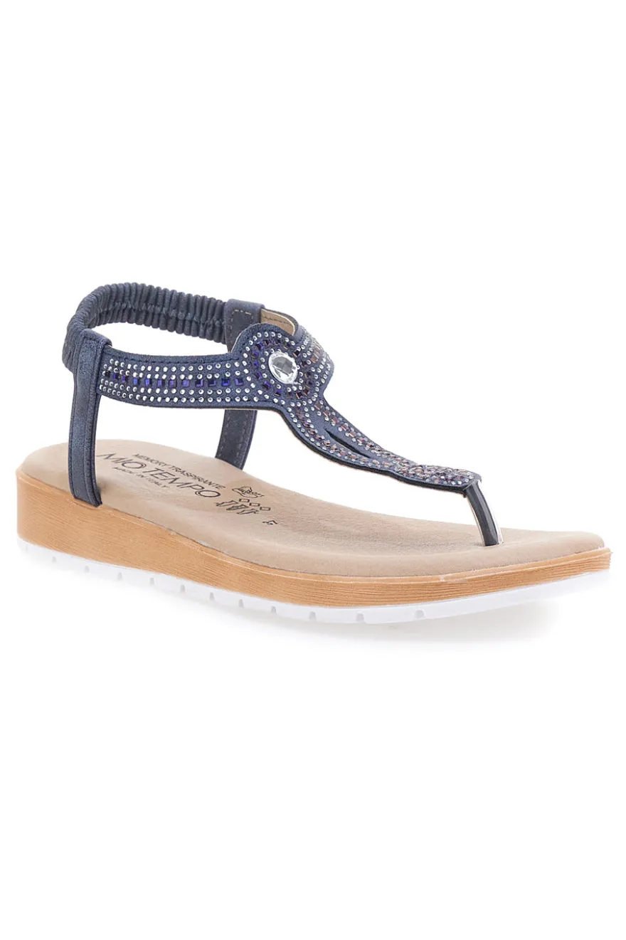 Sandali infradito blu con strass MIO TEMPO LR253421
