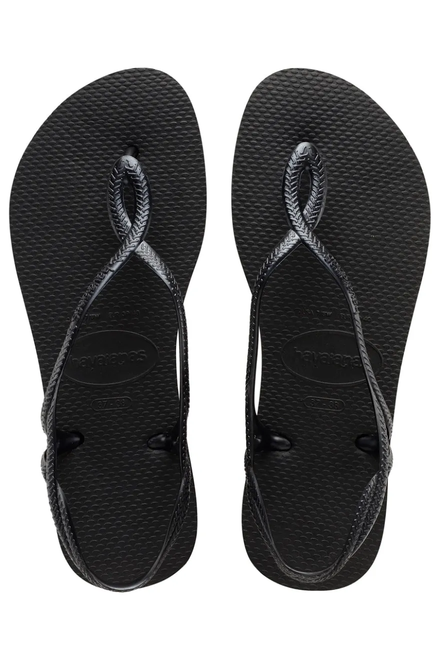Sandali Infradito Neri Con Suola In Gomma Havaianas Luna Fc