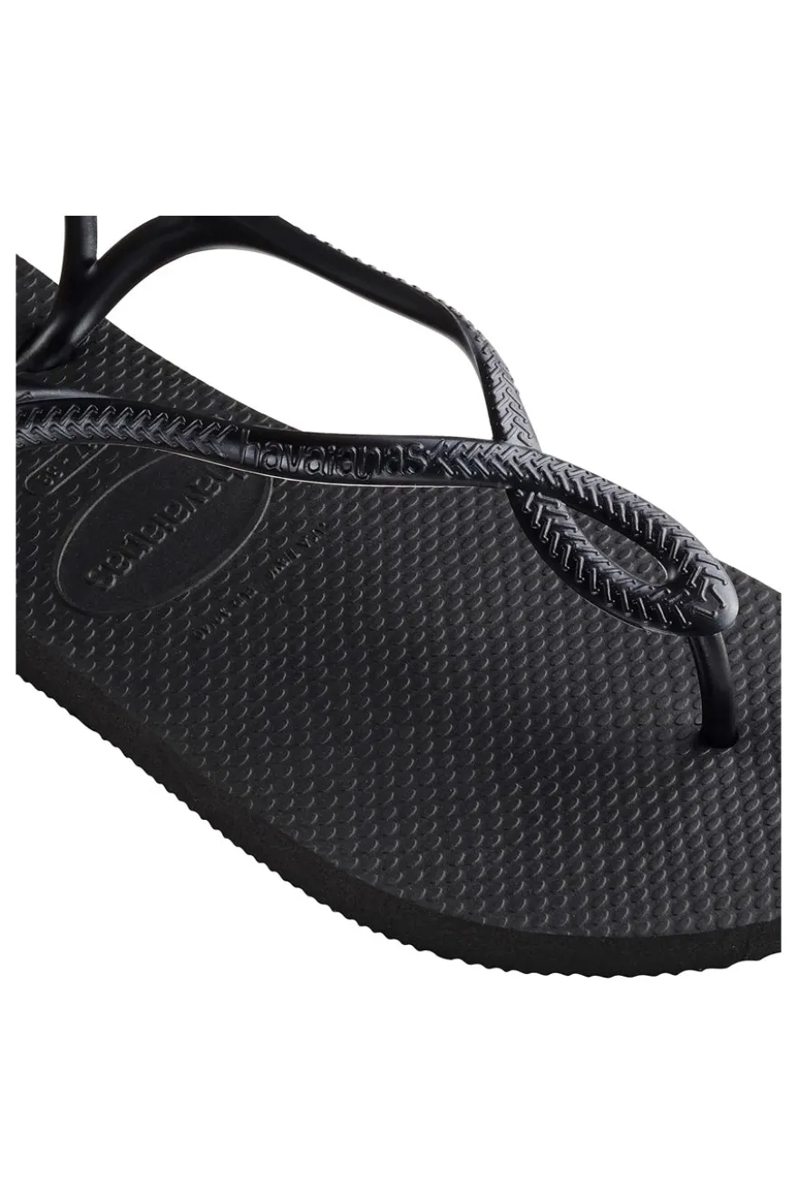 Sandali Infradito Neri Con Suola In Gomma Havaianas Luna Fc