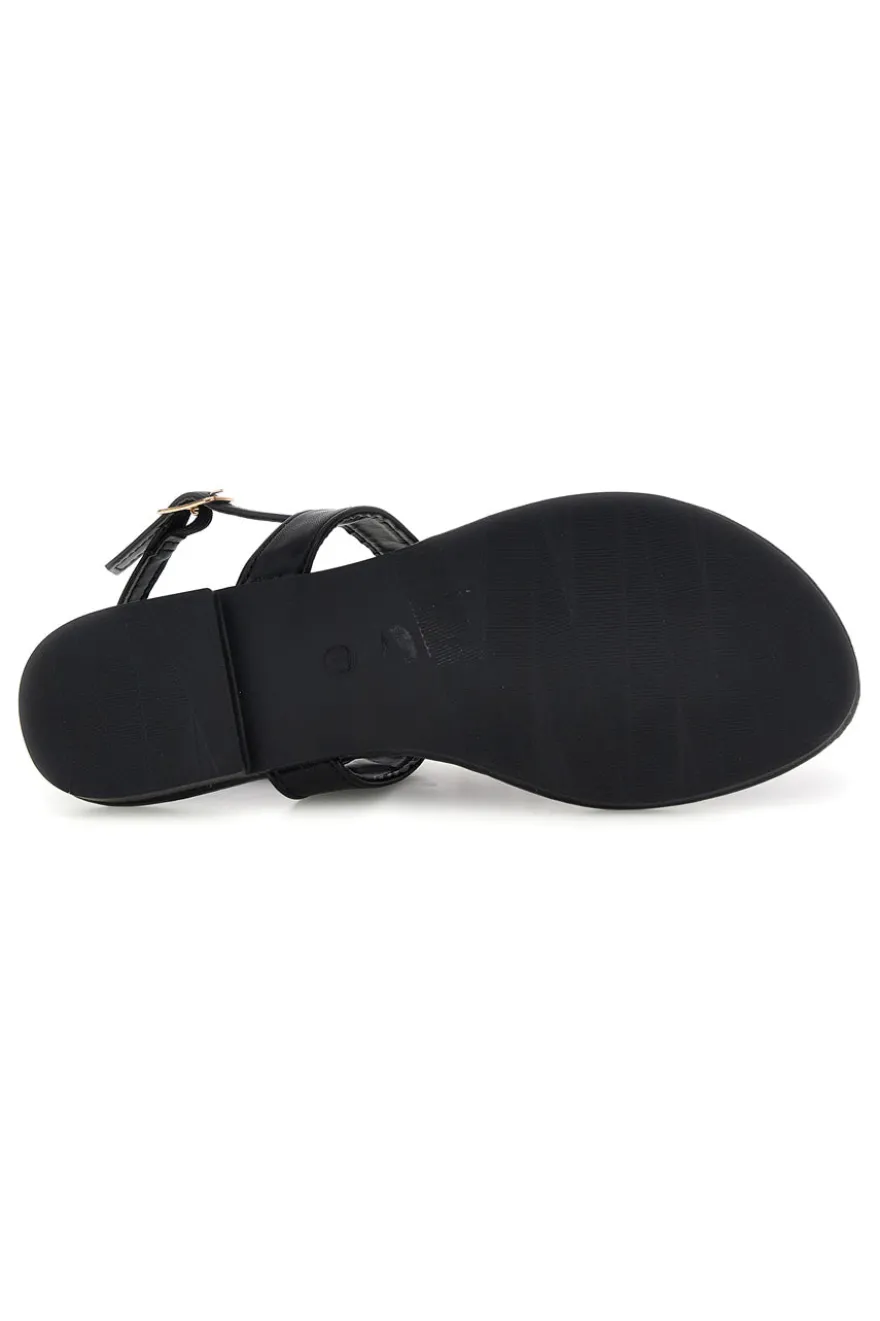 Sandali infradito nero con gioiello Mon dieu PREA3574