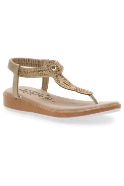 Sandali infradito oro con decorazioni gioiello Mio Tempo LR253421
