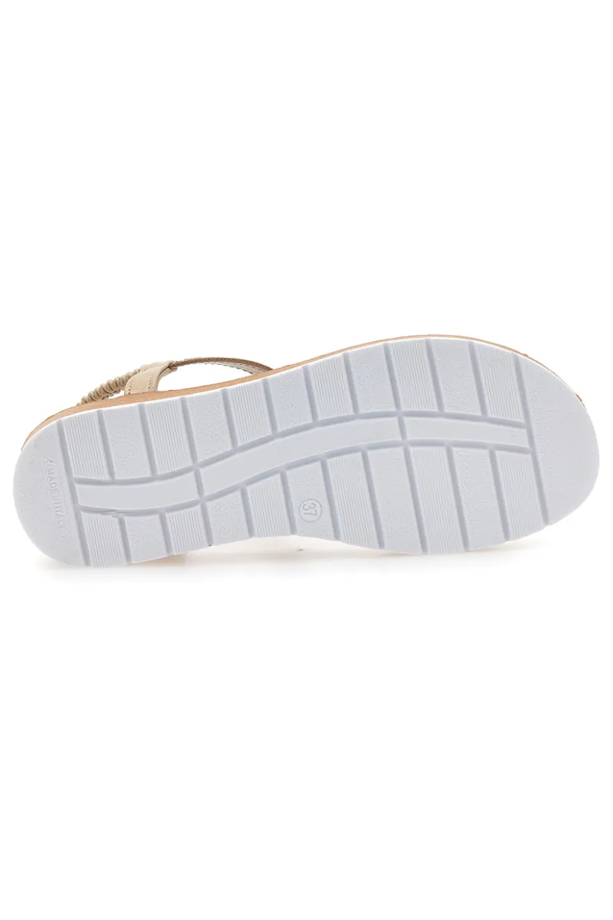 Sandali infradito oro con decorazioni gioiello Mio Tempo LR253421