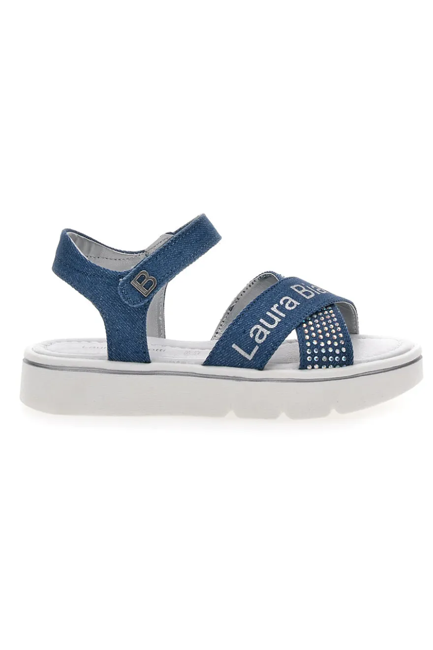 Sandali Jeans Con Strass e Brillantini Laura Biagiotti 9045