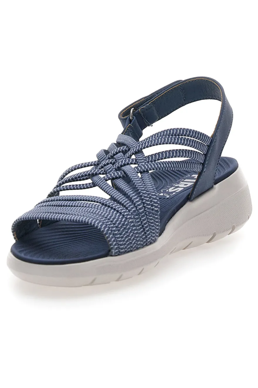 Sandali Jeans Con Tomaia Elastica Effetto Corda Intrecciata FIRST ACTIVE 1