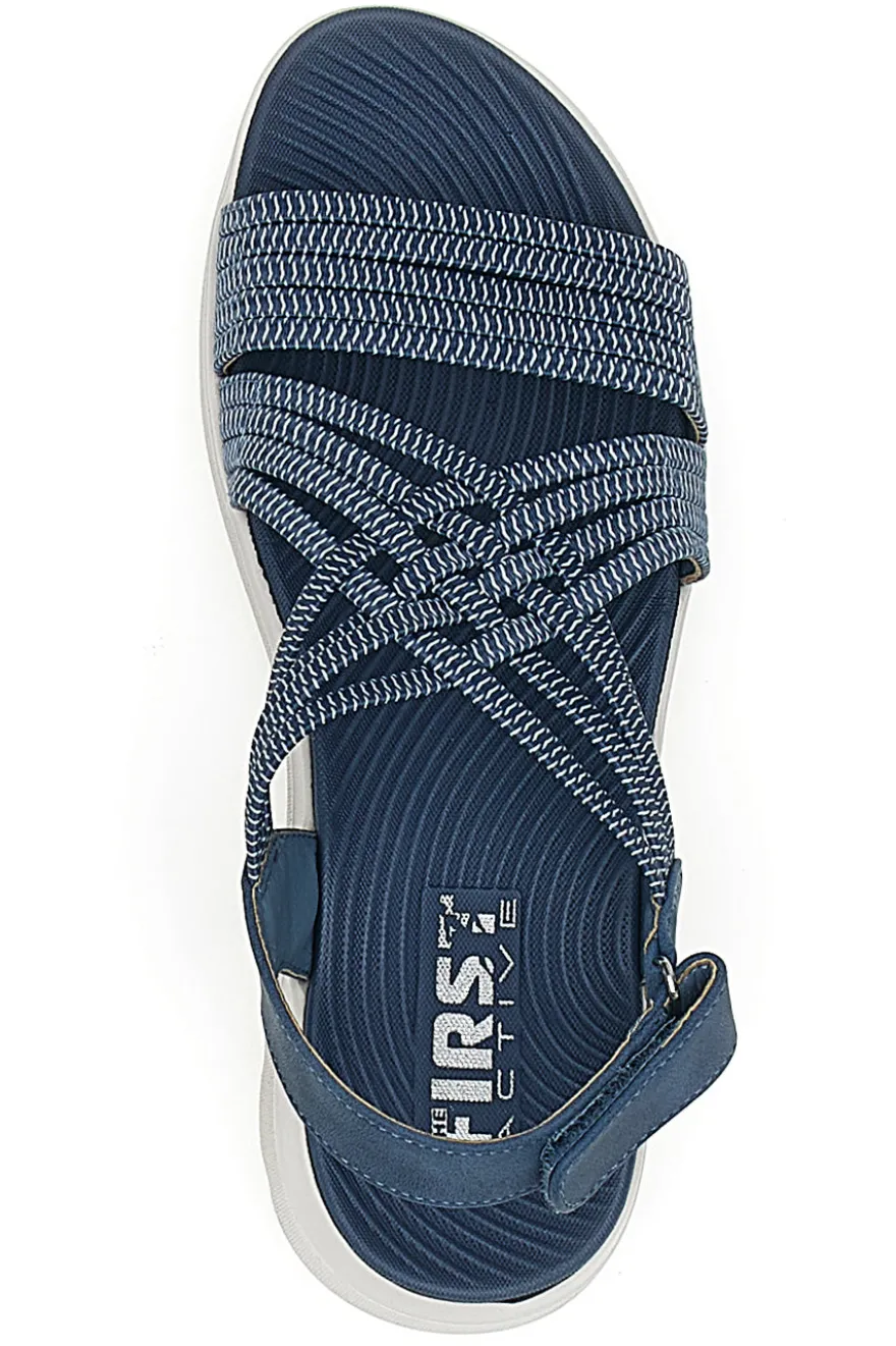Sandali Jeans Con Tomaia Elastica Effetto Corda Intrecciata FIRST ACTIVE 1
