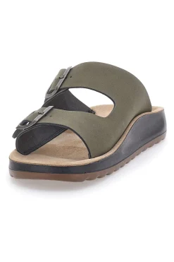 Sandali kaki con doppia fibbia Fly Flot 781714C
