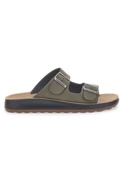 Sandali kaki con doppia fibbia Fly Flot 781714C