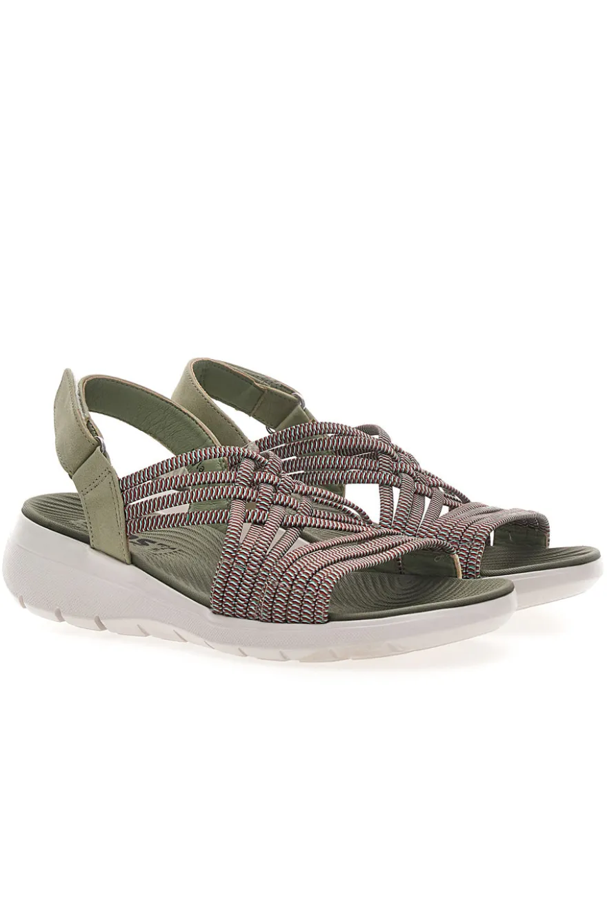 Sandali Khaki Con Tomaia Elastica Effetto Corda Intrecciata FIRST ACTIVE 1