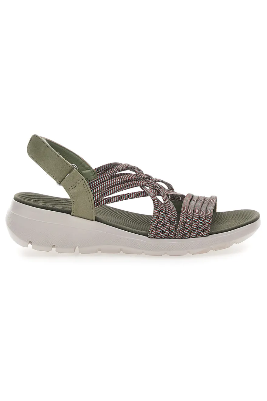 Sandali Khaki Con Tomaia Elastica Effetto Corda Intrecciata FIRST ACTIVE 1
