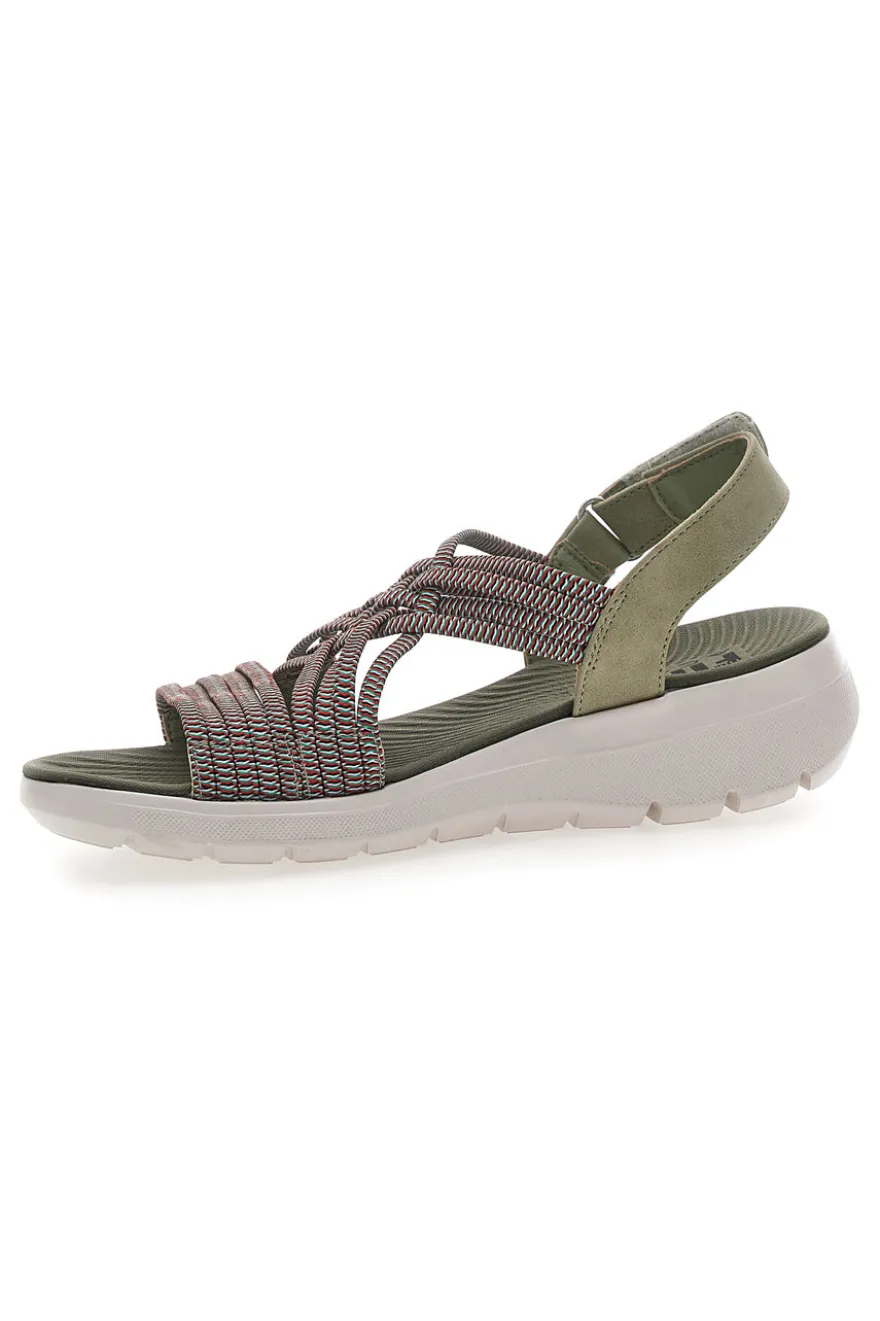 Sandali Khaki Con Tomaia Elastica Effetto Corda Intrecciata FIRST ACTIVE 1