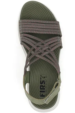 Sandali Khaki Con Tomaia Elastica Effetto Corda Intrecciata FIRST ACTIVE 1