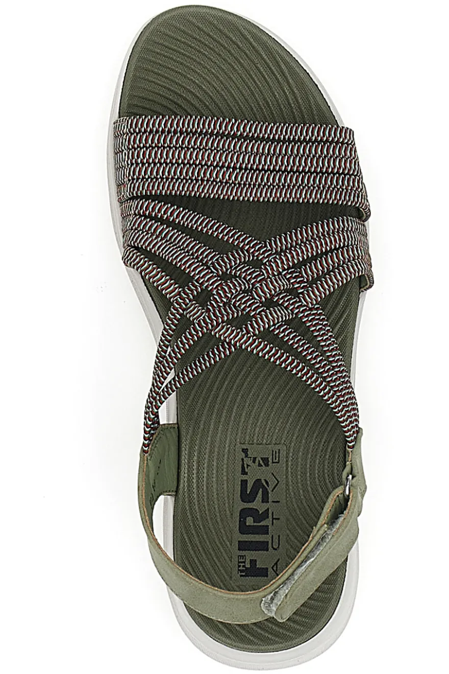 Sandali Khaki Con Tomaia Elastica Effetto Corda Intrecciata FIRST ACTIVE 1