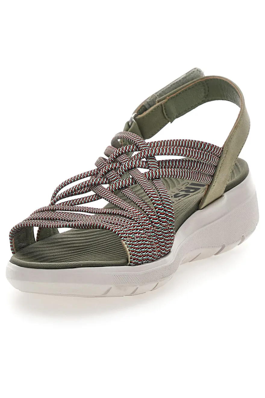 Sandali Khaki Con Tomaia Elastica Effetto Corda Intrecciata FIRST ACTIVE 1