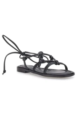 Sandali Lace-Up Neri Con Suola Flat Pittarello Look DC308100