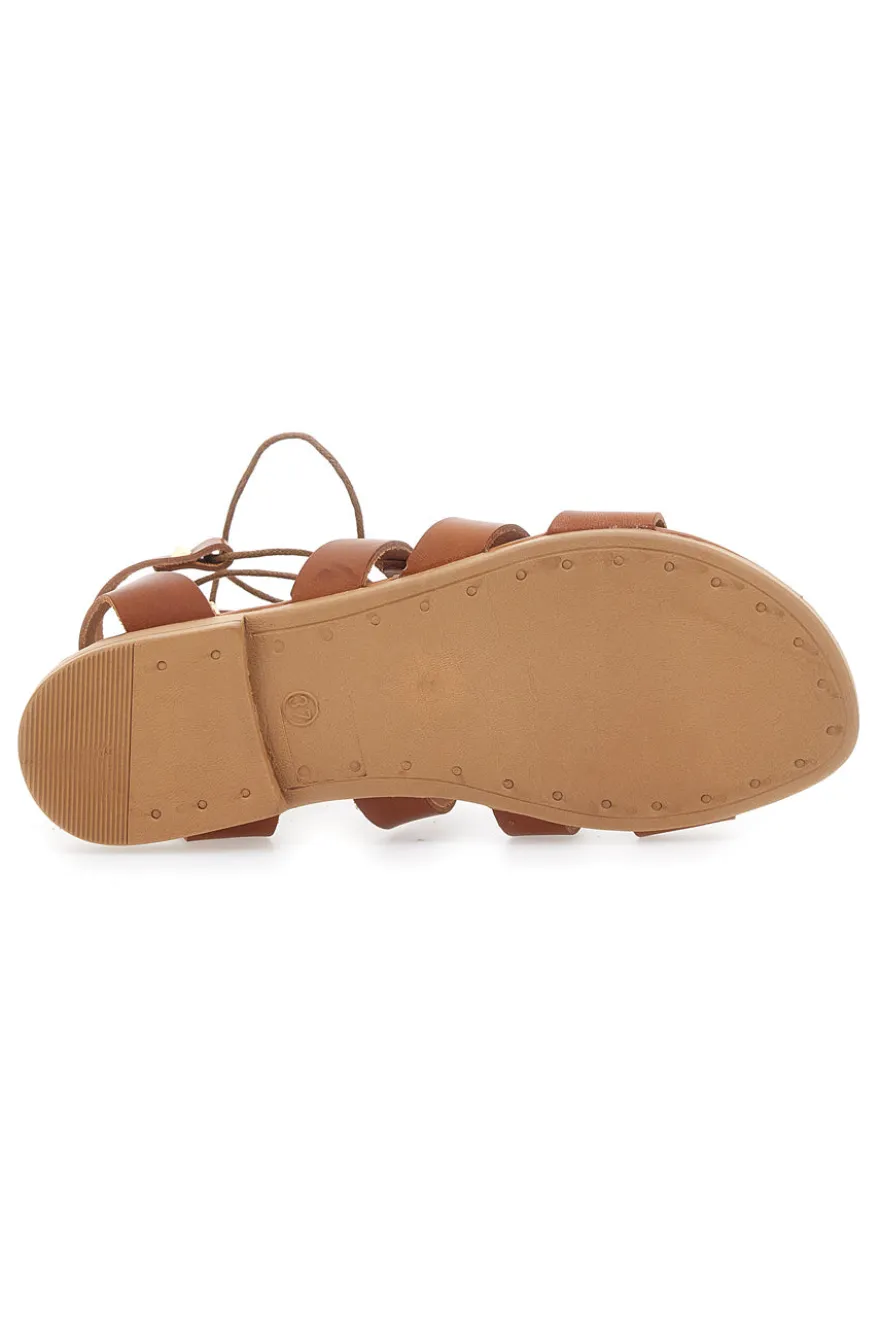 Sandali Lace-Up Prima Riga 405 Cognac