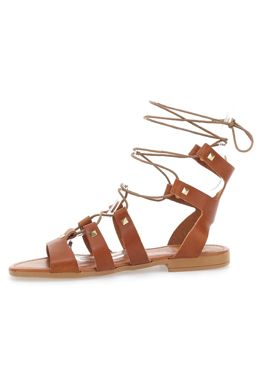 Sandali Lace-Up Prima Riga 405 Cognac
