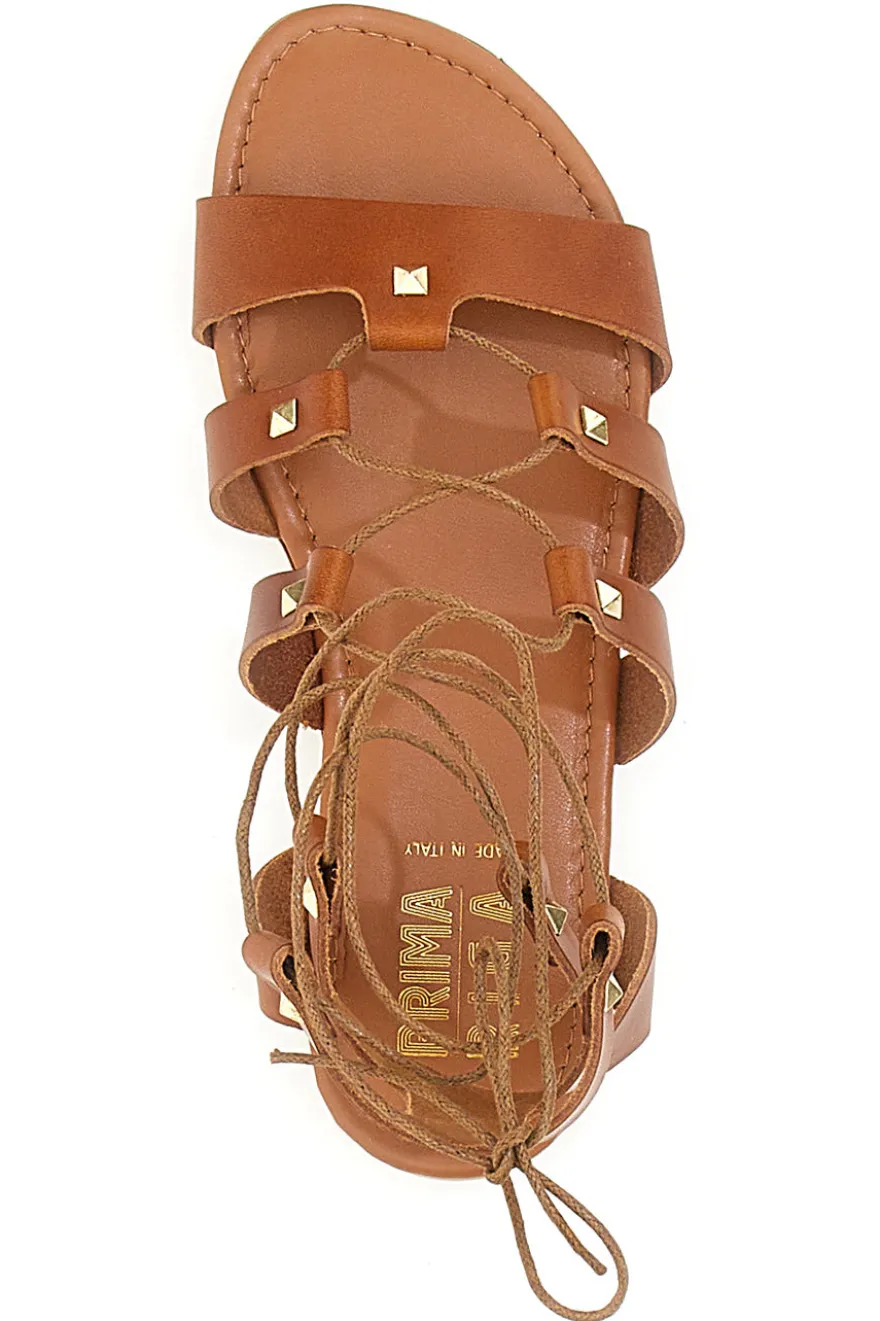 Sandali Lace-Up Prima Riga 405 Cognac