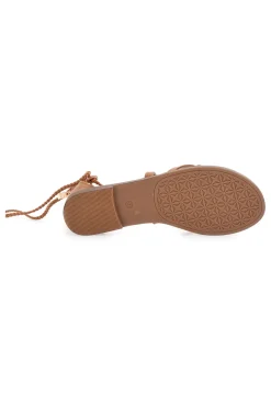 Sandali Lace-Up Sabbia Con Suola Flat Cafe' Cost 2502