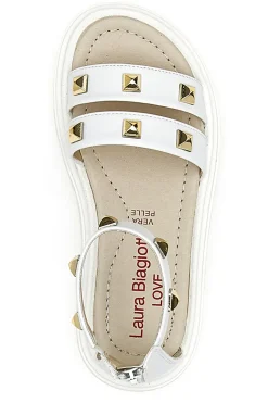 Sandali Laura Biagiotti 8415 Bianchi con Borchie