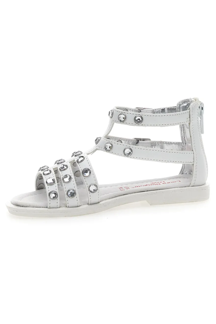 Sandali Laura Biagiotti 14868 Bianche con Strass