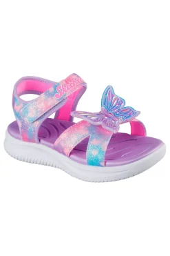 Sandali lilla con farfalla luminosa Skechers Jumpsters Sandal Butterfly Brights