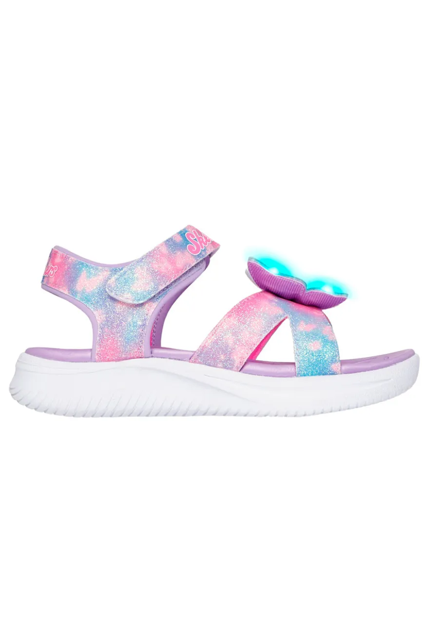 Sandali lilla con farfalla luminosa Skechers Jumpsters Sandal Butterfly Brights