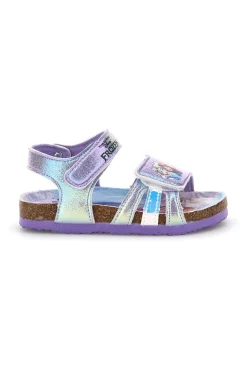 Sandali lilla con finitura iridescente e chiusura a strappo Frozen D4310617T01
