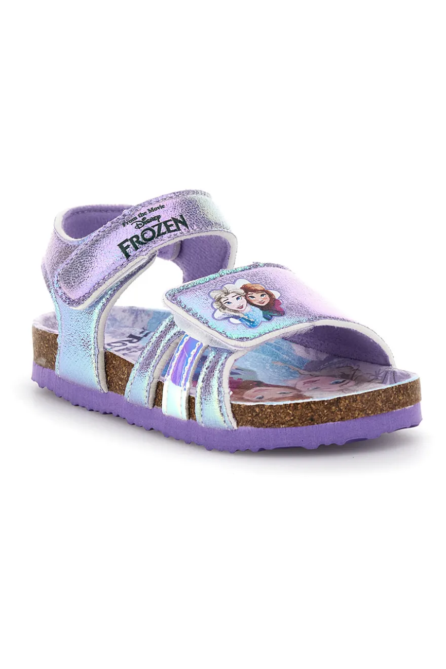 Sandali lilla con finitura iridescente e chiusura a strappo Frozen D4310617T01