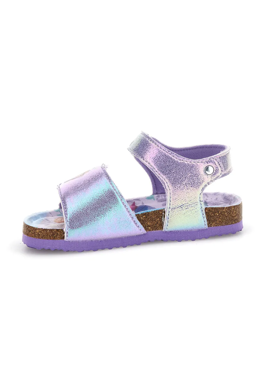 Sandali lilla con finitura iridescente e chiusura a strappo Frozen D4310617T01