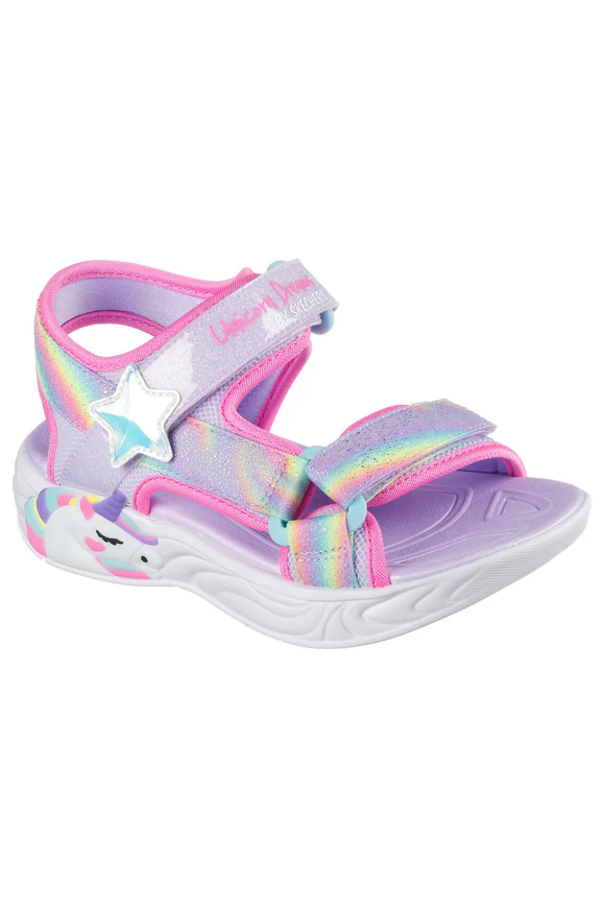 Sandali lilla con luci Skechers Dreamy Unicorns