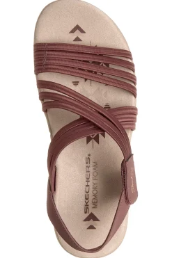 Sandali malva con fasce elastiche Skechers REGGAE SLIM SUNNYSIDE 2.0