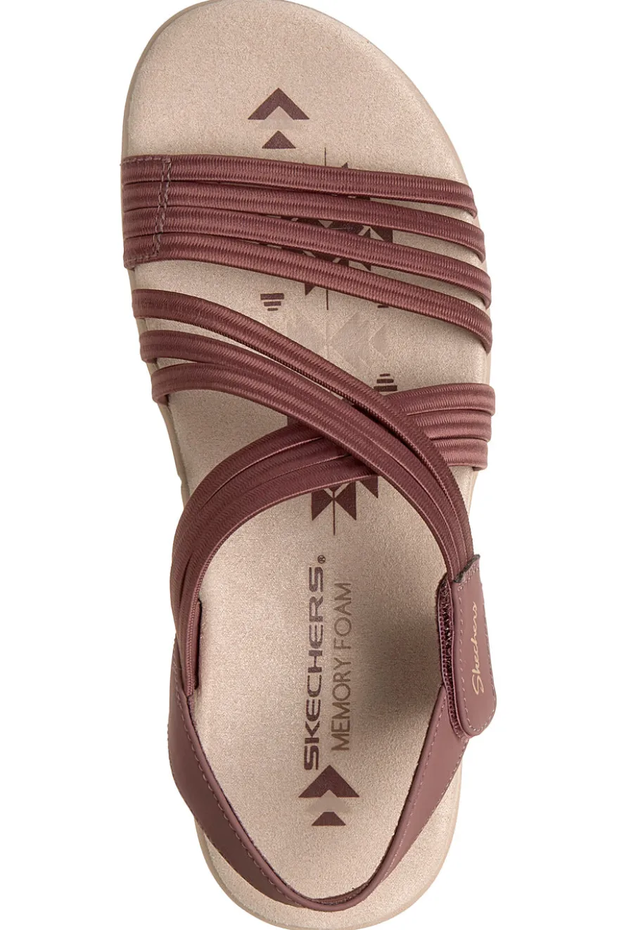 Sandali malva con fasce elastiche Skechers REGGAE SLIM SUNNYSIDE 2.0