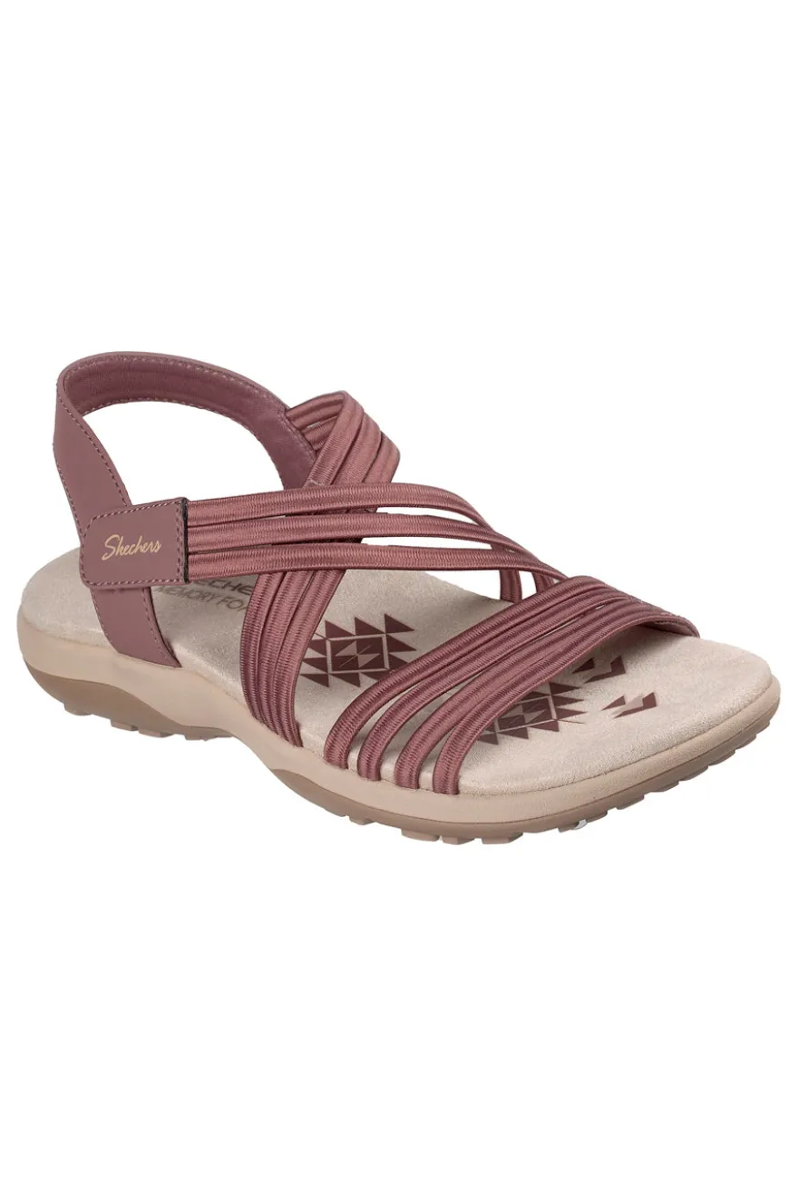 Sandali malva con fasce elastiche Skechers REGGAE SLIM SUNNYSIDE 2.0
