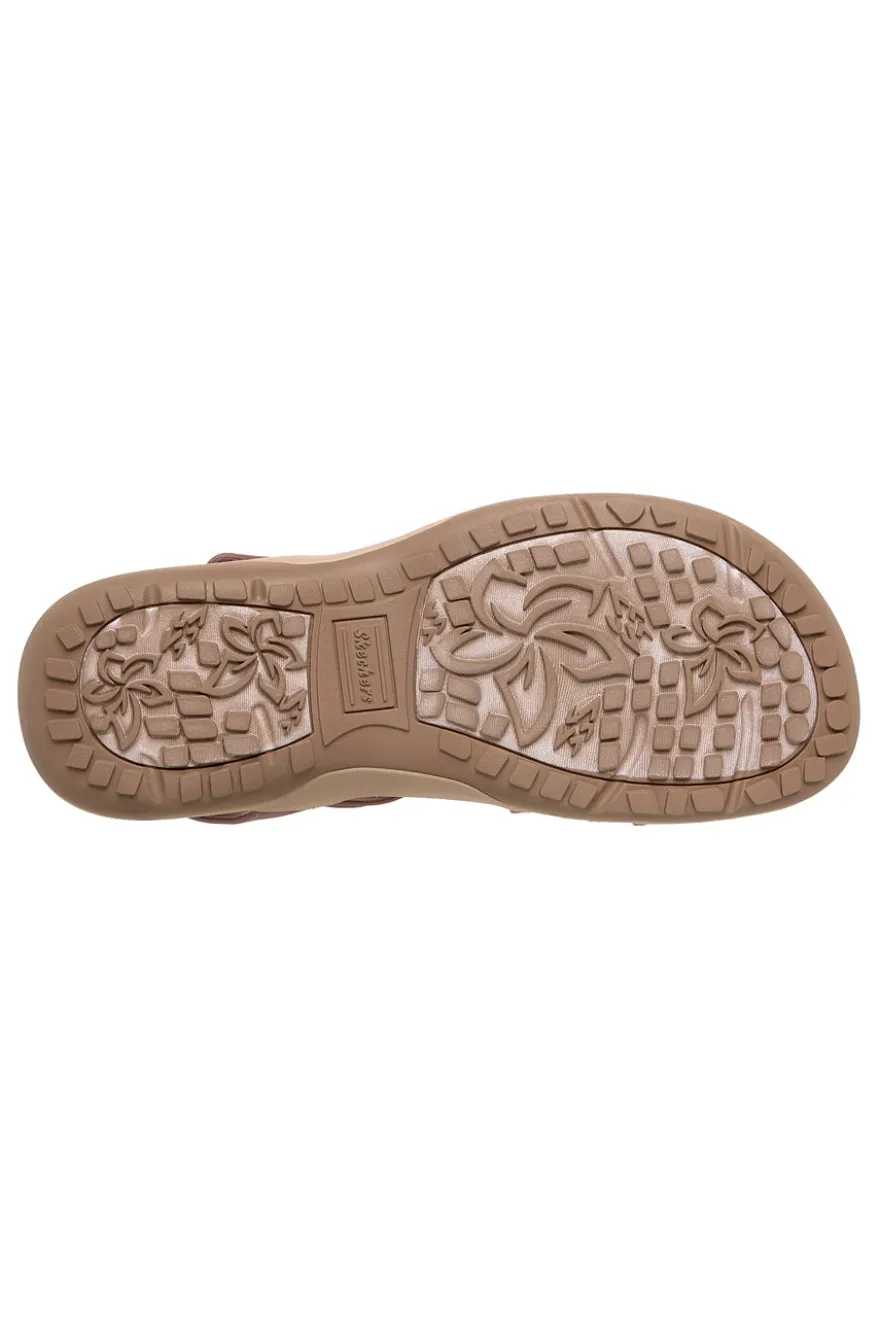 Sandali malva con fasce elastiche Skechers REGGAE SLIM SUNNYSIDE 2.0